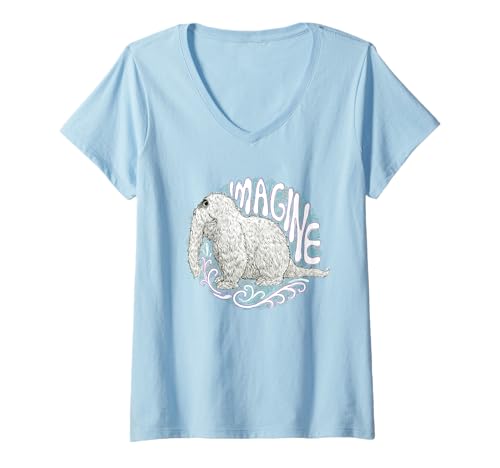 T-shirt col V Rue Sésame Snuffleupagus pour femme en coton