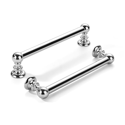 khtumeware 10 Pack 5 inch(128mm) Hole Center Vibrant Polished Chrome Cabinet Pulls Solid Heavy-Duty Kitchen Cabinet Hardware for Drawers Dressing Table Bathroom Handle
