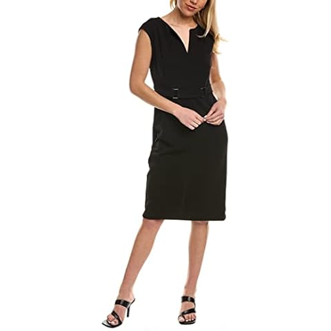 London Times Women's Buckle Waist Midi Dress Cover