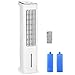 HOMCOM Enfriador de Aire 75W Altura 86 cm Oscilante con Control Remoto Depósito 5L 3 Modos 3 Velocidades Temporizador 12h y Pantalla LED Táctil 23x29x86 cm Blanco