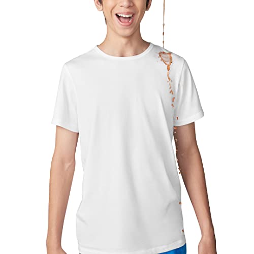 Boys White T Shirt Size 4-5 - Stain Repellant Kids Tshirts For Youth & Toddlers, Breathable 100% Cotton Short Sleeve Child Tee By The Good Day Lab #TOP1