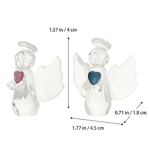Dechous 2Pcs Crystal Angel Ornament Wedding Decor Glass Clear Ornaments Fairy Figurine Figurines Crystal Paperweight Crystal Statue Glass Angel Figure Desktop And Office Decor Angel Model #TOP1