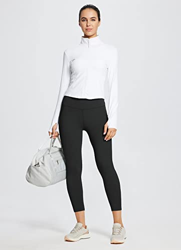 Baleaf 7/8 Workout Athletic Leggings For Women High Waist Soft Yoga Running Petite Ankle Pants With Deep Pockets 23" Black M #TOP6