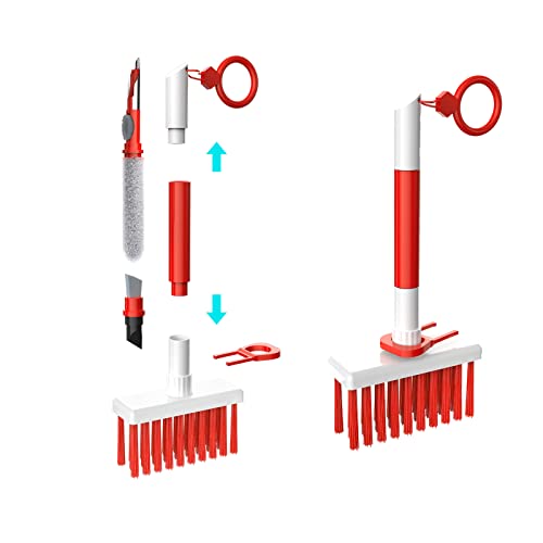 Soft Brush Keyboard Cleaner, Computer Cleaning Tool Kit, 7 in 1 Multipurpose Corner Slit Duster Keycap Puller and Soft Microfiber Brush for Bluetooth Headset Lego Airpods Laptop Camera Lens
