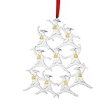 Nambé Twelve Days of Christmas Ornament Ten Lords a Leaping Holiday Decoration with Silver and Gold Accents, Collectible Christmas Tree Hanging or Festive Keepsake Décor, 4' x 4.75' Silver Gold Plate