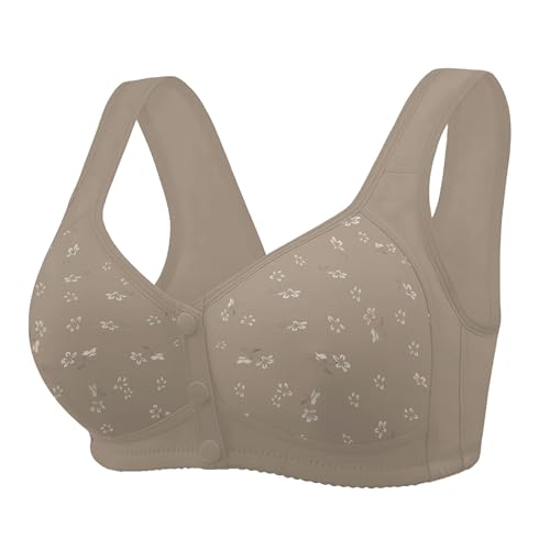 Image of Daisy Bras for Older Women No Underwire Front Closure Comfort Senior Wireless Snap Closing Bra