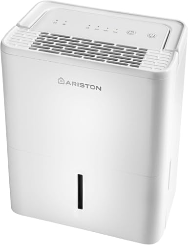 Ariston DEOS 12 EVO - Deumidificatore Casa Muffa Portatile 12L/24h con Ruote, Bagno e Ambienti Fino...