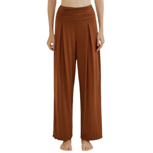 Pantalon de yoga sarouel femme en lin coton ample et respirant