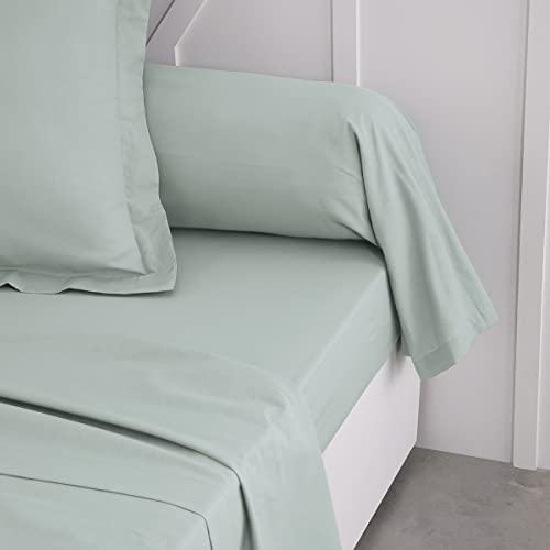 Today Essential - Taie de traversin 45X185 cm 100% Coton Uni, Celadon