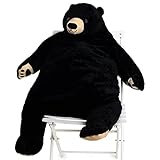 Yeqivo Giant Djungelskog Bear Huge Black Bear, Simulation Giant Stuffed Bear Soft Big Bear Plush Toy Gifts for Kids Girlfriend(Black, 39.3inch/100cm)