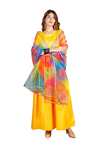 Dupatta en organza de qualité supérieure avec broderie Gota élégante