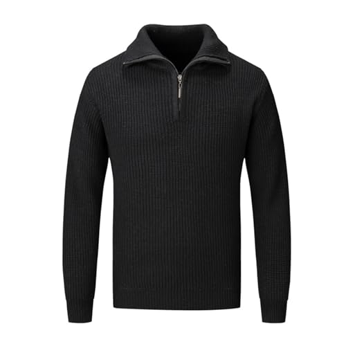 Men's Sweaters Quarter Zip Pullover Turtleneck Long Sleeve Knit Texture Fashion Thermal Sweater