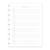 Address Contact Pages for the Happy Planner, Fits 9-Disc Notebook, 7