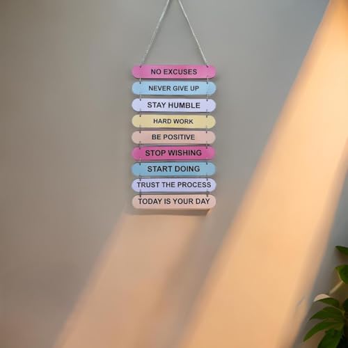 Image of No Excuses Motivational Decorative Wall Art MDF Wooden Wall Hanger for Living room | Bedroom | Gifts | Wall Hangings for Decoration | Modern Decor Items | Artworks Canvas Painting
