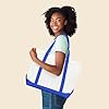 DALIX 23" Premium 24 oz. Cotton Canvas Shopping Tote Bag in Royal Blue #1