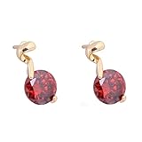 Pendientes de tuerca para mujer, grandes, aretes de boda con circonita cúbica de forma redonda, adecuados para bodas, aniversarios, vacaciones, Cobre, Circonita cúbica