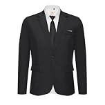 Generisch Formal Suit Jacket Blazer Men Jacket Regular Large Double Pocket Slim Lightweight Casual Business Traveller, black, XXL