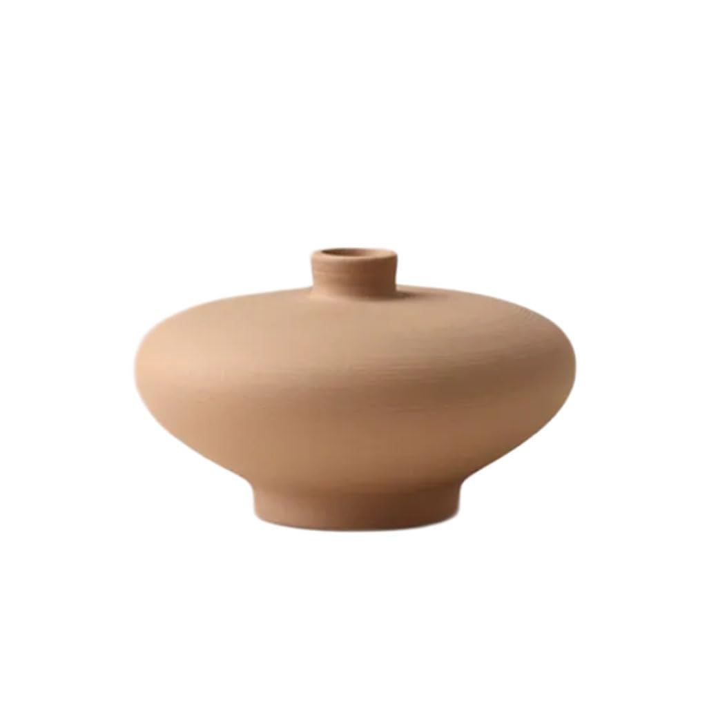 HRGKLMN Vases Small Matte Clay Vases Ceramic Vase, Wabi-Sabi Decorative Vase Minimalist Flower Vase Home Accessories & Decor for Living Room Japandi Interior,A