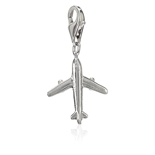 Colgante avión plata 925 NKlaus amuleto de alta joyería 19x17mm con acabado pulido