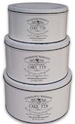 Charlotte Watson Country Collection in Cream 3-Piece Cake Tin Set