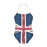 ORGYPET British Flag Girls One Piece Swimwear for Summer 5-6 Years Fashion Girls Athletic One Piece Swimsuit for Hawaii Sleeveless Bathing Suilt for Toddler Girls Bikini Swimsuit Gift for Nieces