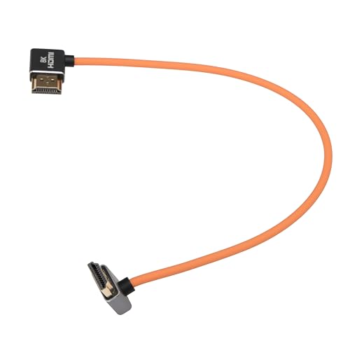 DRRI Cable HDMI de silicona suave 8K a 60Hz 4K a 120Hz HDMI derecho a abajo para Sony A7III A7S3, FX3, FX6, FX30, BMPCC 4K 6K, Nikons Z6 Z7, Ronin S, BM5/Atomos Ninja V Monitor (30 cm) - imagen 3