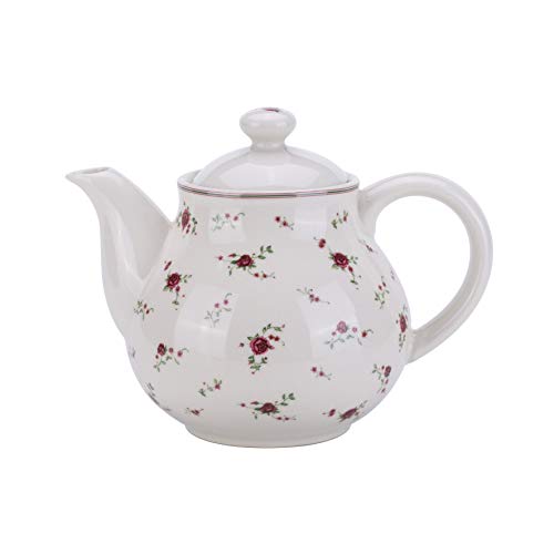 Lonovel Porcelain Teapots with Lids,Vintage Teapot Beautiful Rose Design,Floral Ceramic