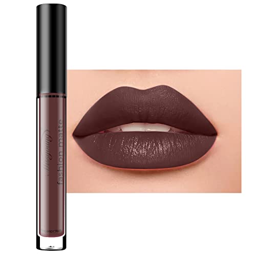 Matte Liquid Lipstick, Long Lasting Waterproof Lipstick, Lip Color Makeup, Smudge Proof Dark Red Lip Stain, Non-Stick Cup Lipgloss for Women