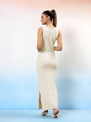 Image of KOTTY Women's Flowy Midi Round Neck Plus Size Dress