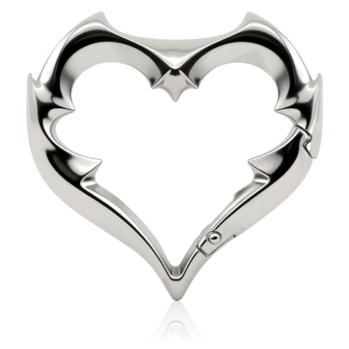 HGEKLIZV Gothic-style Carabiner Keychain, Devil Heart Keychain, Y2K Heart-shaped Carabiner, Fashion Belt Buckle, Clip-on Keychain Suitable For Keys, Car Keys, Bags, And Outdoor Gear （ 2.75 Inches ）