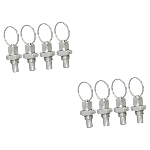 BESPORTBLE 8pcs Stainless Steel Spring Plunger with Pull Non-Locking Indexing Pin for Mold Chassis Cabinet and Industrial Equipment Use