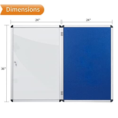 VIZ-PRO Tamperproof Lockable Noticeboard Class 1 Aluminium Framed 36x24 Inches image 1