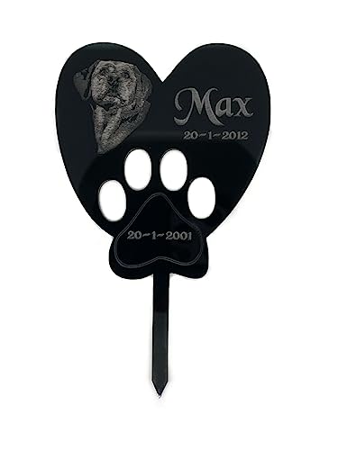 Personalised Pet Memorial, Grave Memorial, Pet Memorial Garden Plaque, Black Acrylic Small Grave Marker Stake, Dog, Cat, Rabbits