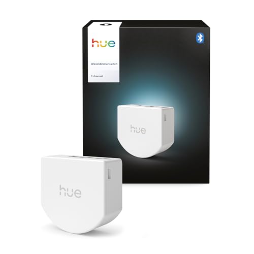 Philips Hue Interruptor Regulador con Cable, 1 Ud, Convierte Luz no Inteligente en Inteligente, Temporizadores/Programas, Conexión Fiable, Aplicación, Voz, Apto Apple Home, Google Home, Alexa