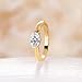 SilverDia East West Oval Cut Diamond Ring Modern Semi Bezel Set Classic Solitaire Engagement Ring For Women 14K Yellow Gold Plated Dainty Promise Ring 925 Sterling Silver Handmade Anniversary Ring
