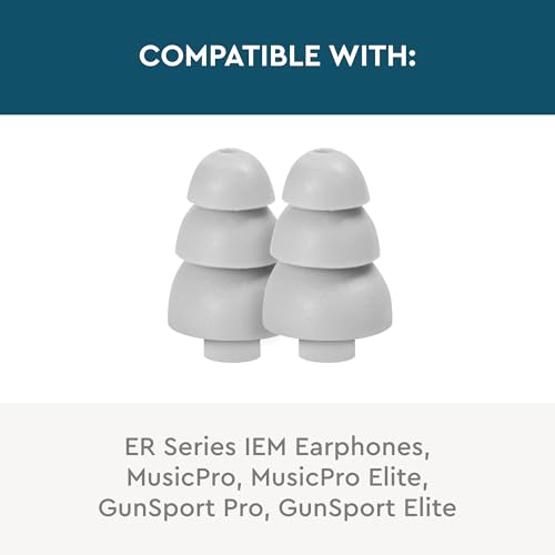 Etymotic Research ER38-18 3-Flange Replacement Eartips - 10 Pack - Gray