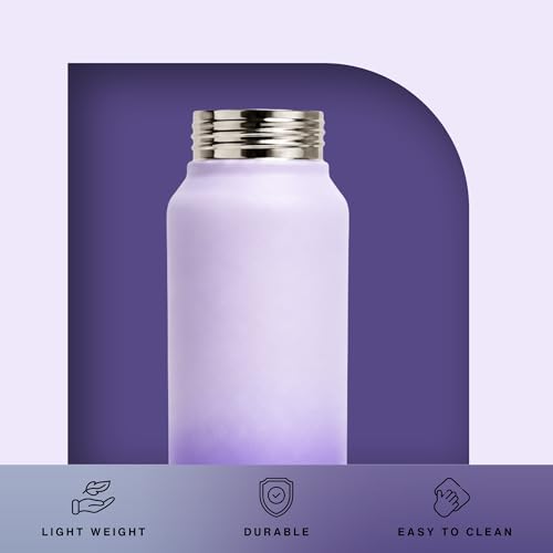 Image of United Colors of Benetton 1L (1000ML) Stainless Steel Water Bottle, Single Wall, Lightweight, Durable, Leak-Proof Cap, BPA-Free, Rust Resistant, Easy to Clean, Travel /Gym /Office /School Use