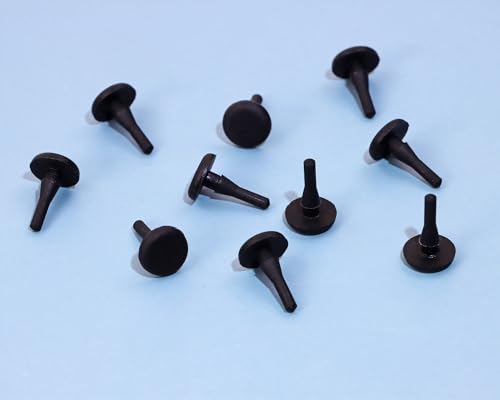 Image of ONLYKXY 10 Pcs Silicone Round Snap in Type Locking Furniture Hole Plugs Button Protective Cover Cap Head (2.5mm /0.09inch, Black)