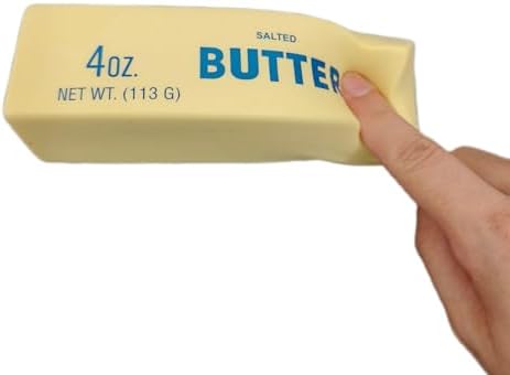 Squeeze Butter Toy, PU Realistic Butter Stick Soft Squeeze Toys for Office Anxiety Relieving and Decompression, Easter Gift (1) - 4