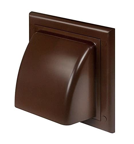 Prostko Ltd Brown Wall Ducting Cowl - 125Mm / 5" – With Gravity Flap, Non Return Valve.