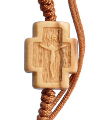Sine Cera Olive Wood 1 Decade Catholic Rosary Bracelet, Smooth 10mm Beads3