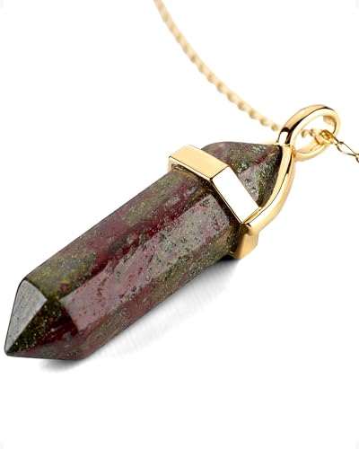 Collier améthyste obélisque et chaîne en or ajustable 55+5cm pour éviter les allergies