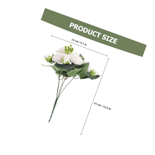 HIAKDOFT 2束 人造頭牡丹花束 ホワイト フェイクフラワー 結婚式 パーティー インテリア装飾用 物そっくりの花嫁ウェディングオーナメント
