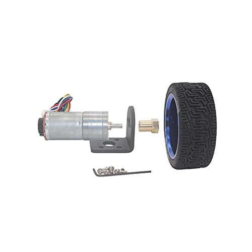 Moteur à courant continu 6V 170 RPM avec encodeur et roue 65mm pour robotique - 4