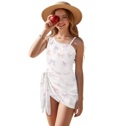 Maillot de bain une pièce filles haut de gamme à jupe en maille pour ados
