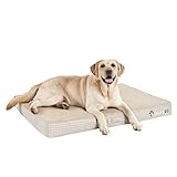 Orthopedic Dog Bed with Removable Washable Cover, Gel Memory Foam and Sponge 2-Layer, Pet Beds with Waterproof Lining and Anti-Slip Bottom for Medium Dogs