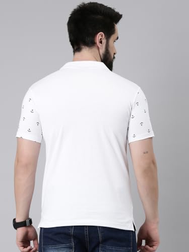 Image of KRYPTIC Men's Ultra-Soft Cotton Rich Casual Printed Half Sleeve Regular Fit Classic Polo T-Shirt - Soft, Cool & Stylish Everyday Wear