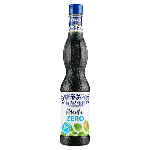 FABBRI 1905 - Minze Zero Sirup. Natürlicher Minzgeschmack, zuckerfrei für erfrischende Getränke, zum Garnieren von Eis oder zum Perfektionieren von Koch- und Backrezepten, 560ml