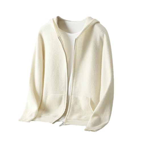 Hooded Sweater for Men Top with Zipper and Pocket Comfortable Knit Sweaters Wool Jumper Cardigan