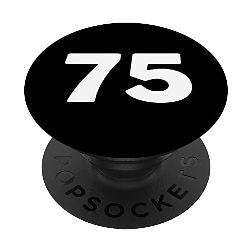 Camiseta número 75, # Setenta y cinco Cumpleaños deportivos de Jersey PopSockets PopGrip Intercambiable
